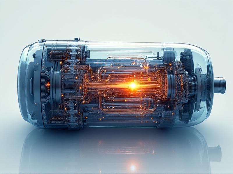 An illustration of the scientific principles behind regenerative braking, featuring a cross-section of an electric motor and battery. The image shows electrical currents and magnetic fields in action, with a focus on the conversion of kinetic energy to electrical energy. The style is educational, with a mix of technical details and visual aids to enhance understanding.